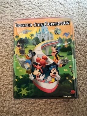 Disney Colorful Character Pressed Coin Collection - Green, Yellow, Blue, Pink